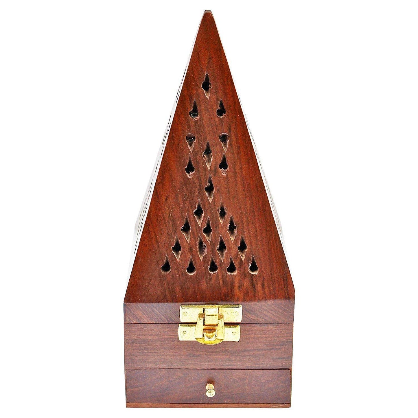 Wooden Incense Burner | Rosewood dhoop batti dan, bakhoor and loban dan with Drawer 3x3x5 inch (3x3x5 inch)